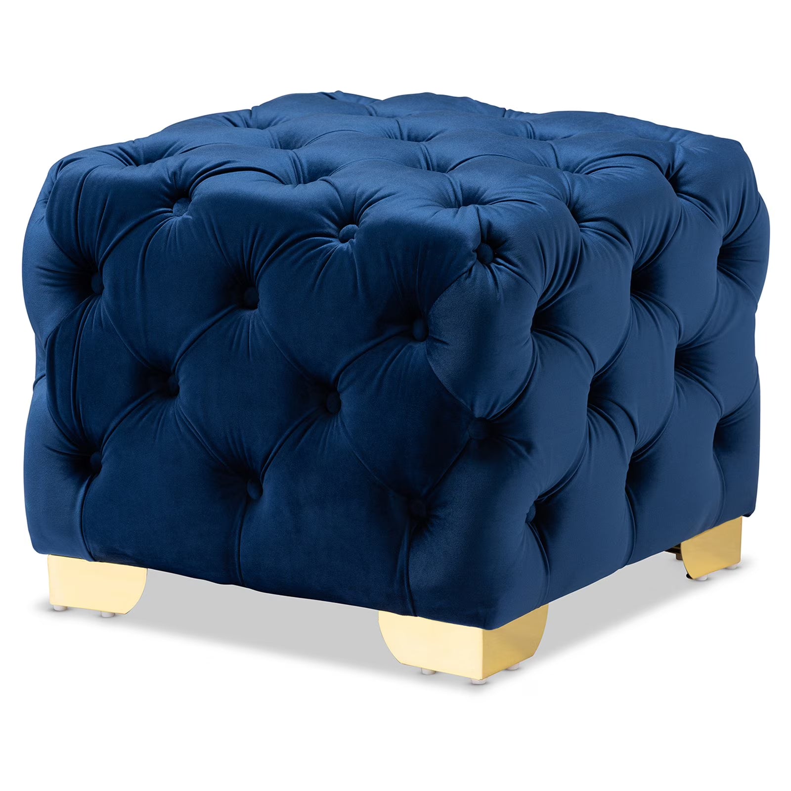 Royal Blue Velvet Ottoman F900