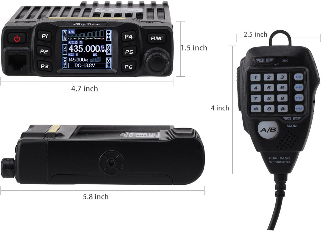 Dual Band Transceiver Mobile Radio VHF/UHF Two Way Radio T303