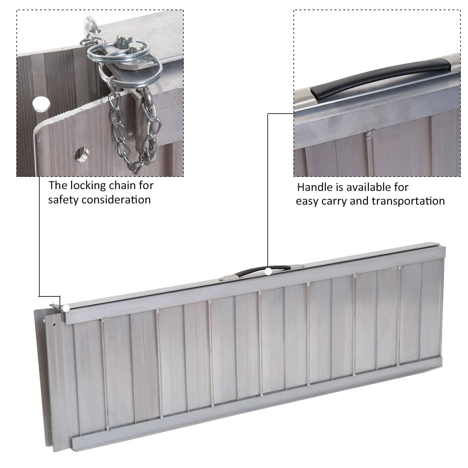 Lightweight Aluminum Alloy Folding Wheelchair Carrier Ramp with Carrying Handle Q50666