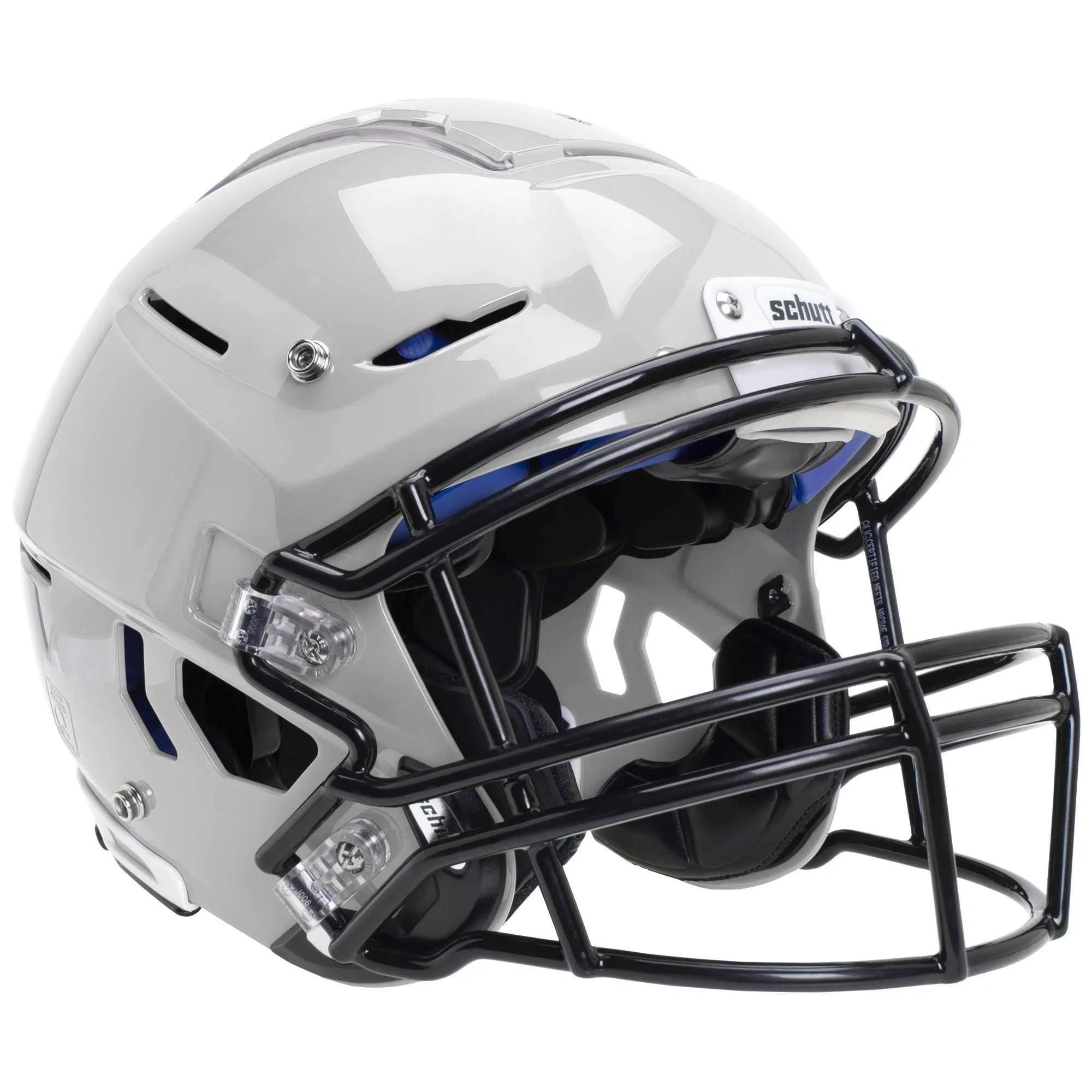 Metallic Silver Adult Football Helmet with Titanium Facemask - XL N91575