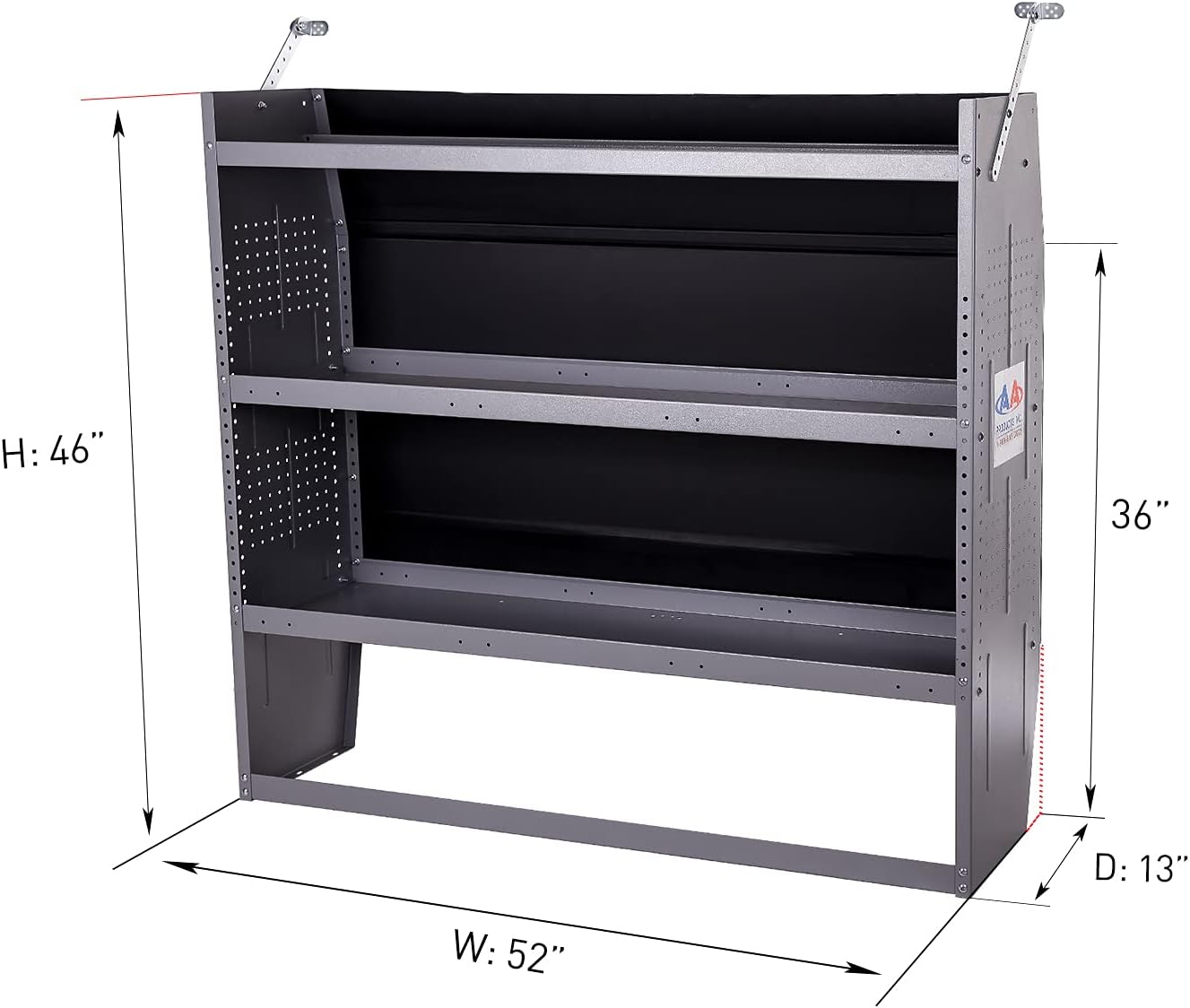 Steel Van Shelving Storage System, Set of 2, 52" W x 46" H x 13" D J5606
