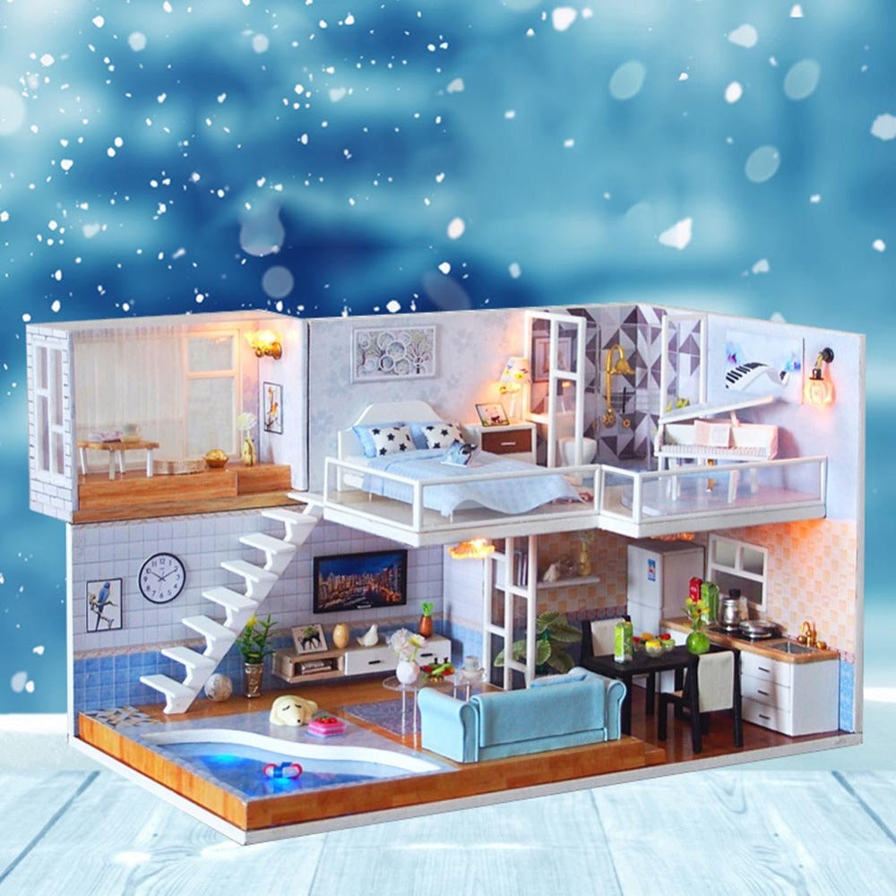 DIY Cottage Art House Handmade Mini House Model with LED Assembled Toy Puzzle S712556