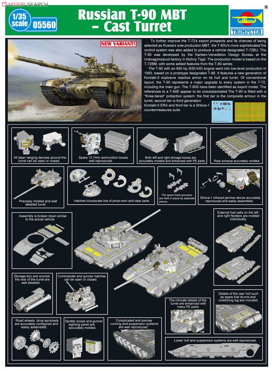 Russian T-90 MBT Cast Turret Model Kit E790