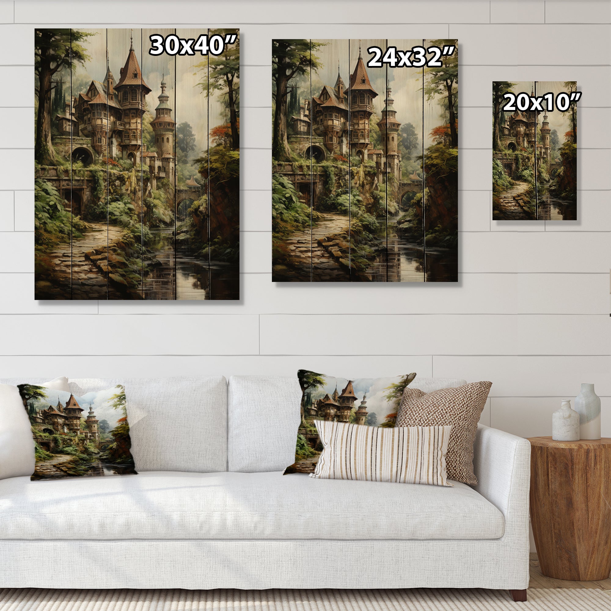 Rustic Wall Art Print on Natural Pine Wood Y84957