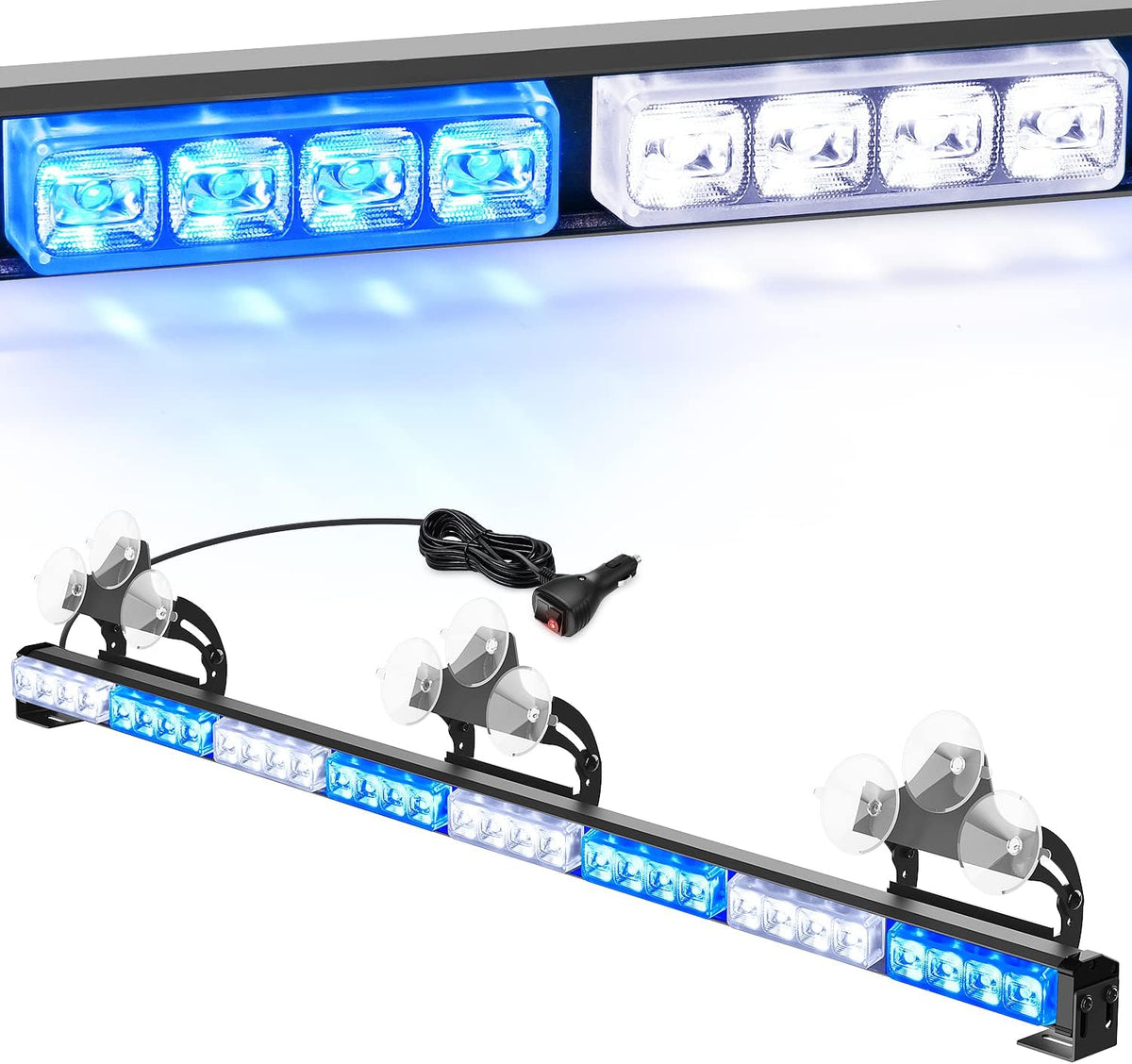 35Inch 32LED Traffic Advisor Strobe Light Bar with Cigar Lighter X361039