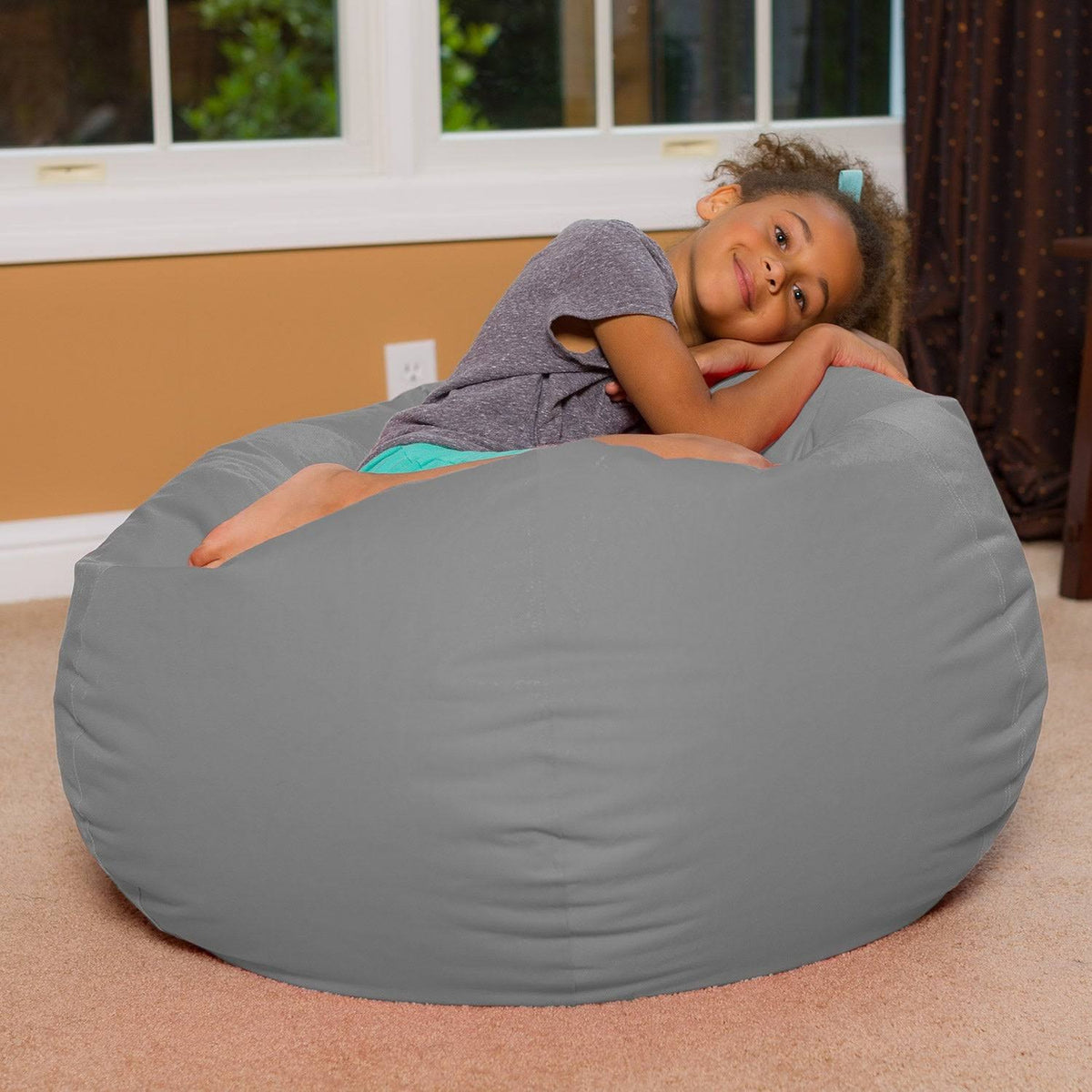 Canvas Multi-Colored Hearts Kids Bean Bag Chair G4618