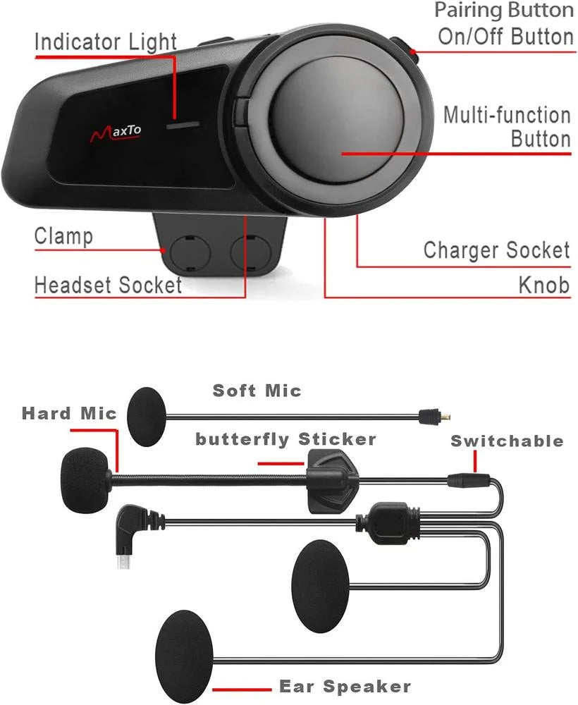 Motorcycle Helmet Bluetooth Intercom Headset O542822