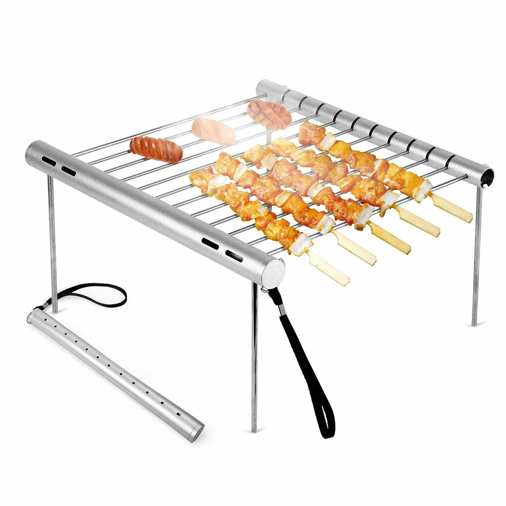 Portable Folding Barbeque Grill with Outdoor Baking Tray Holder M115