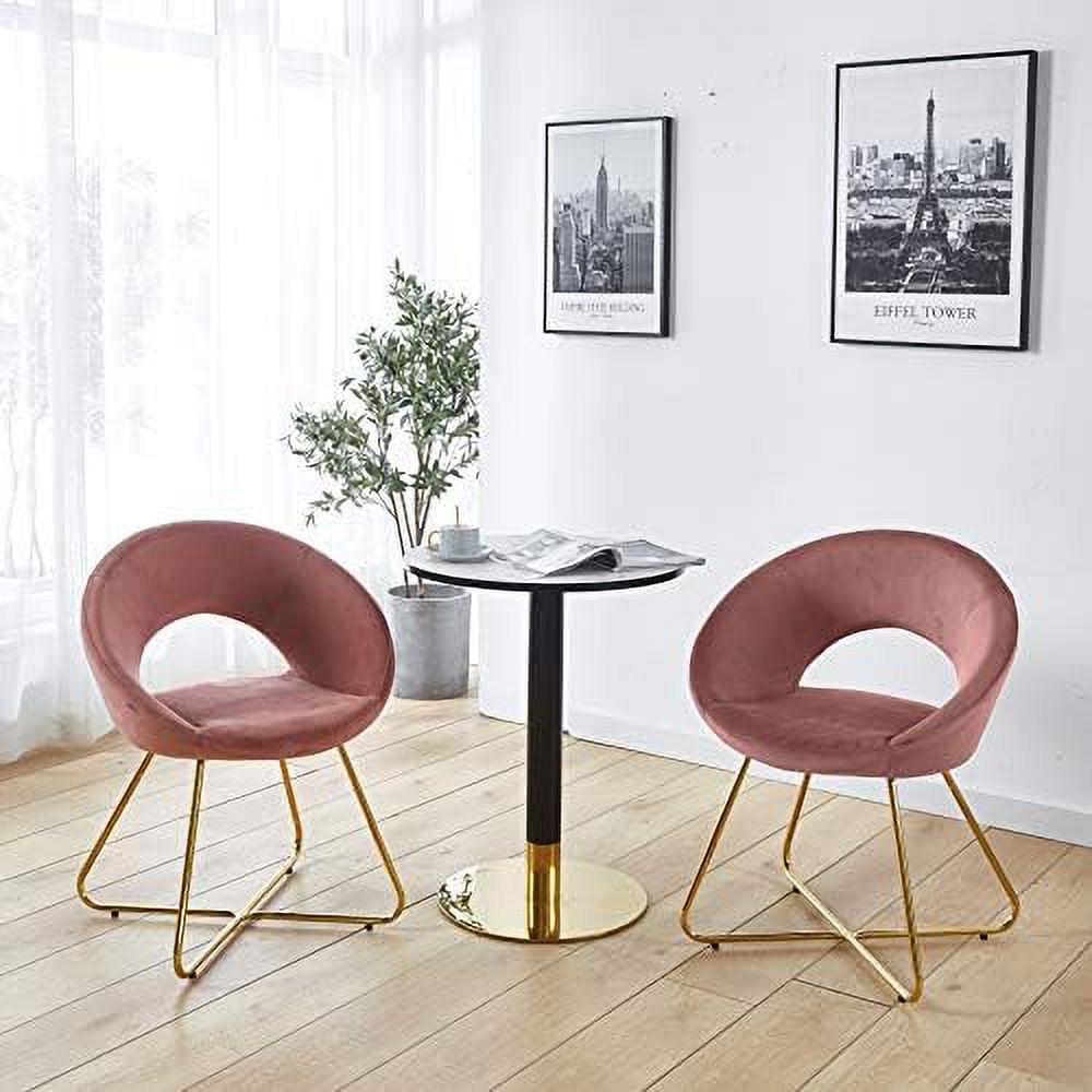 Grey Velvet Upholstered Arm Chair Set of 2 N7306