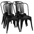 Black Metal Stackable Dining Side Chair Set of 4 E8479