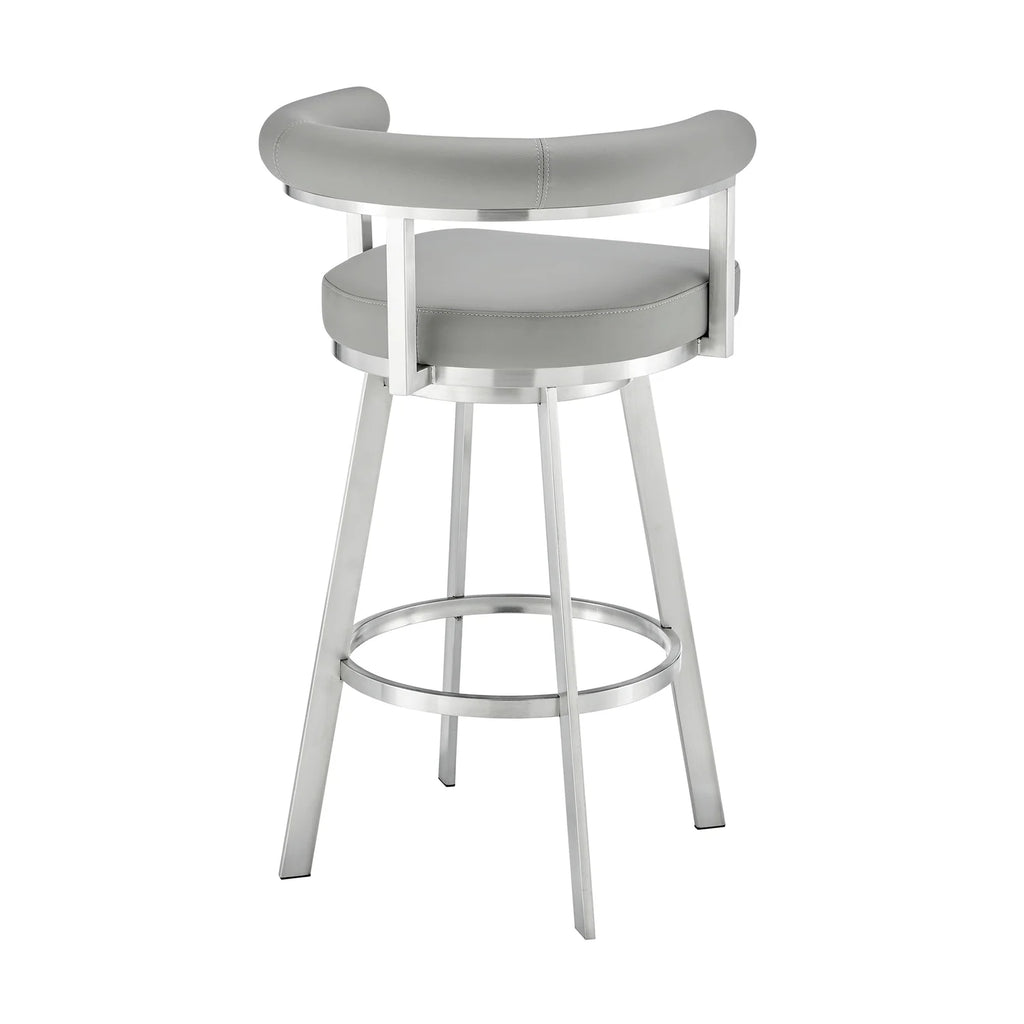 Gray/Chrome Swivel Bar Stool T6231