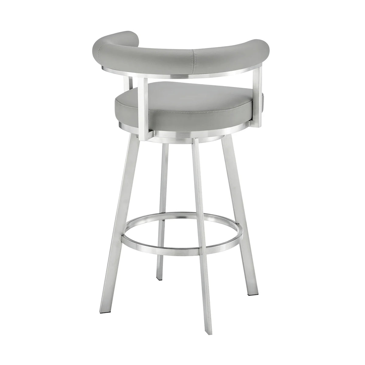 Gray/Chrome Swivel Bar Stool T6231
