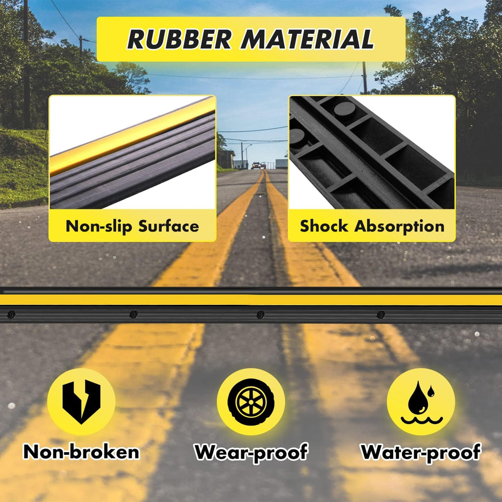 4 Pack Rubber Cable Protector Ramp Heavy Duty Speed Bumps X4502