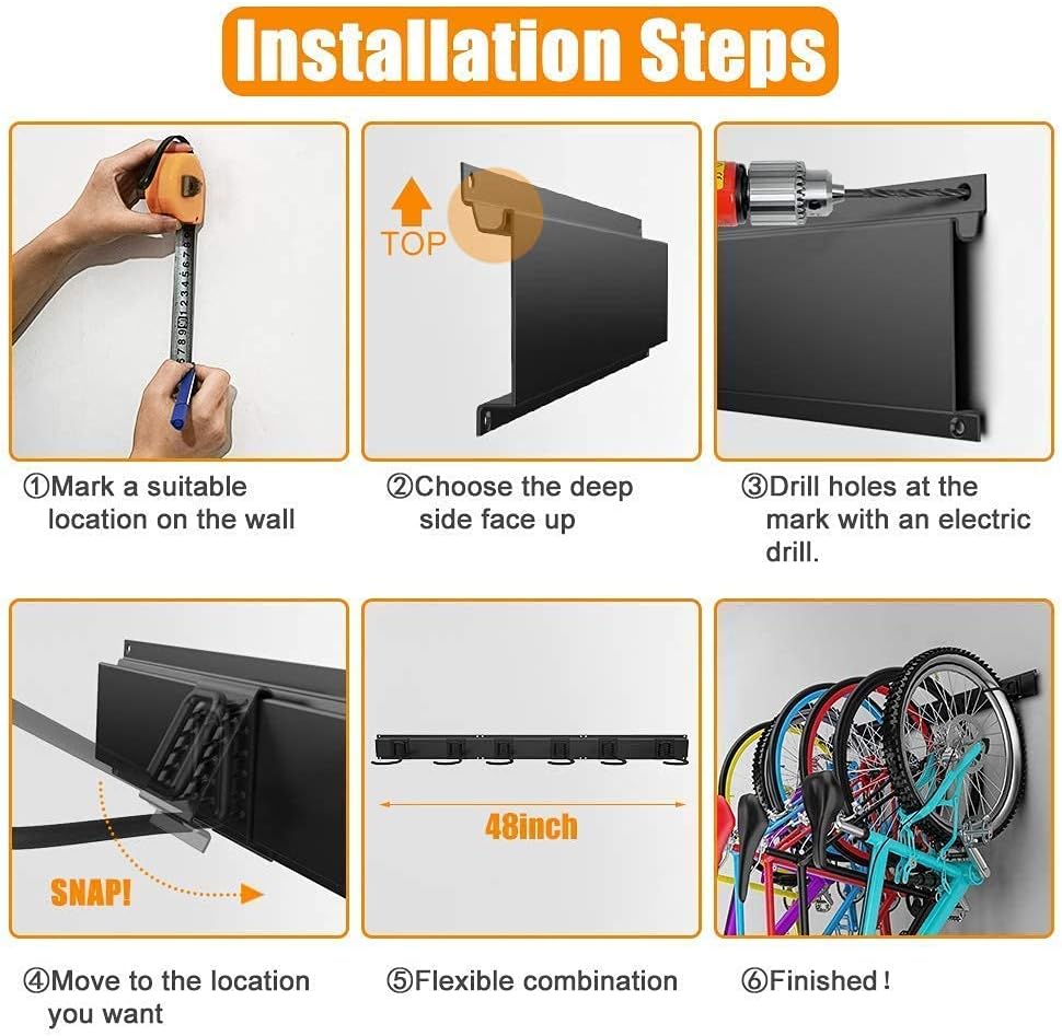 6 Bike Wall Mount Bike Storage Rack S1820