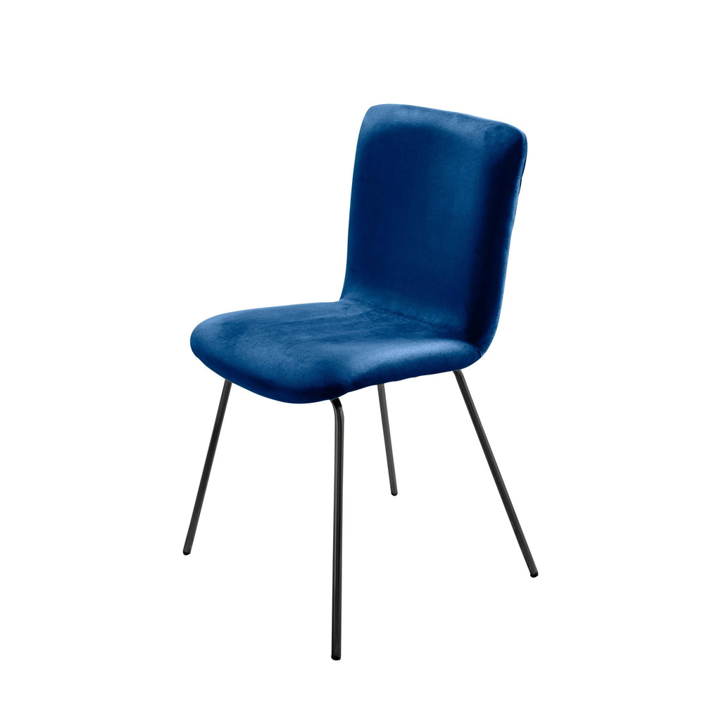 Set of 2 Velvet Dining Chair with Black Metal Legs A952