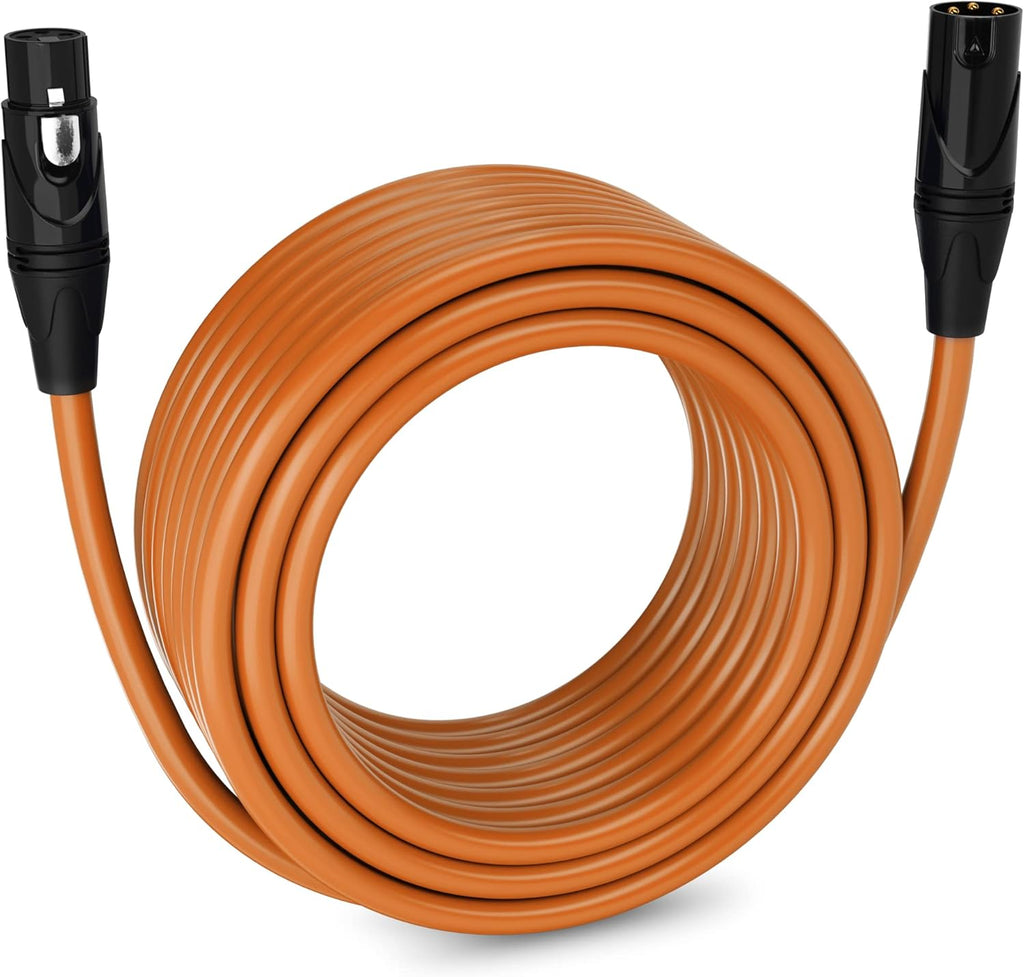 25 Feet XLR Microphone Cable, Male to Female 3 Pin, Pink, Pack of 2 T12615