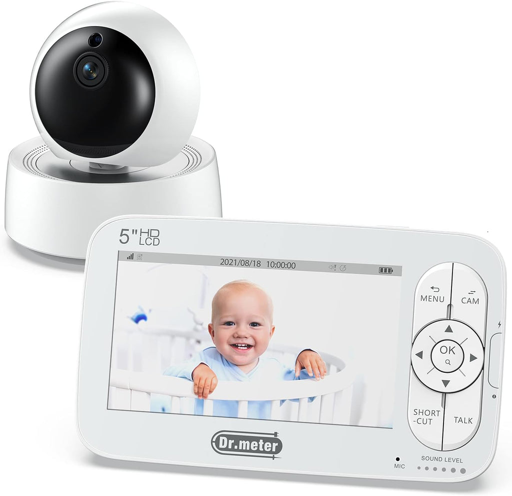 5" 720p HD Baby Monitor with 2 Cameras, 1000ft Range, 2 Way Talk, Room Temperature Sensor W380165