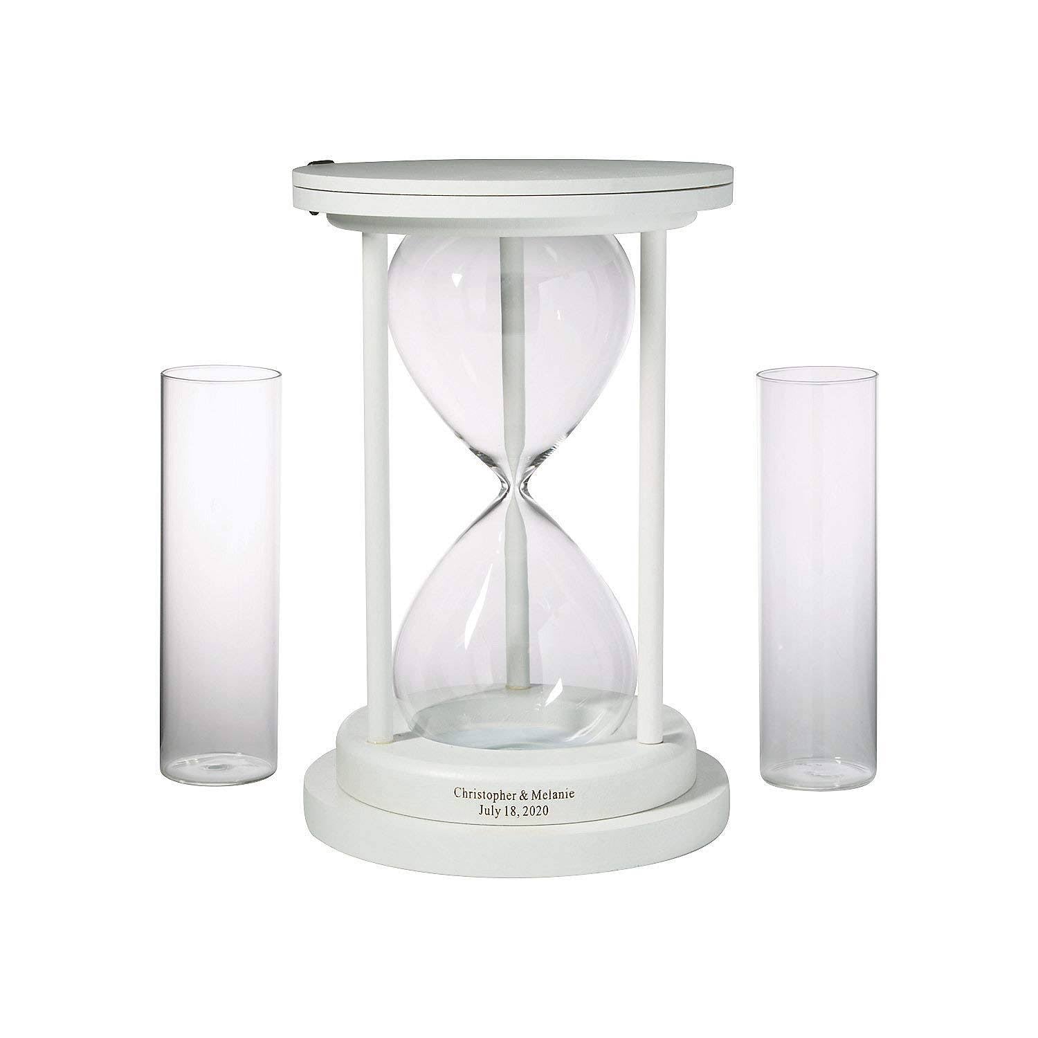 White Hourglass Unity Sand Ceremony Set 3 pc. H2329