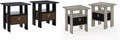 2-Pack Bin Drawer End Table Americano/Medium Brown & End Table French Oak Grey B85503