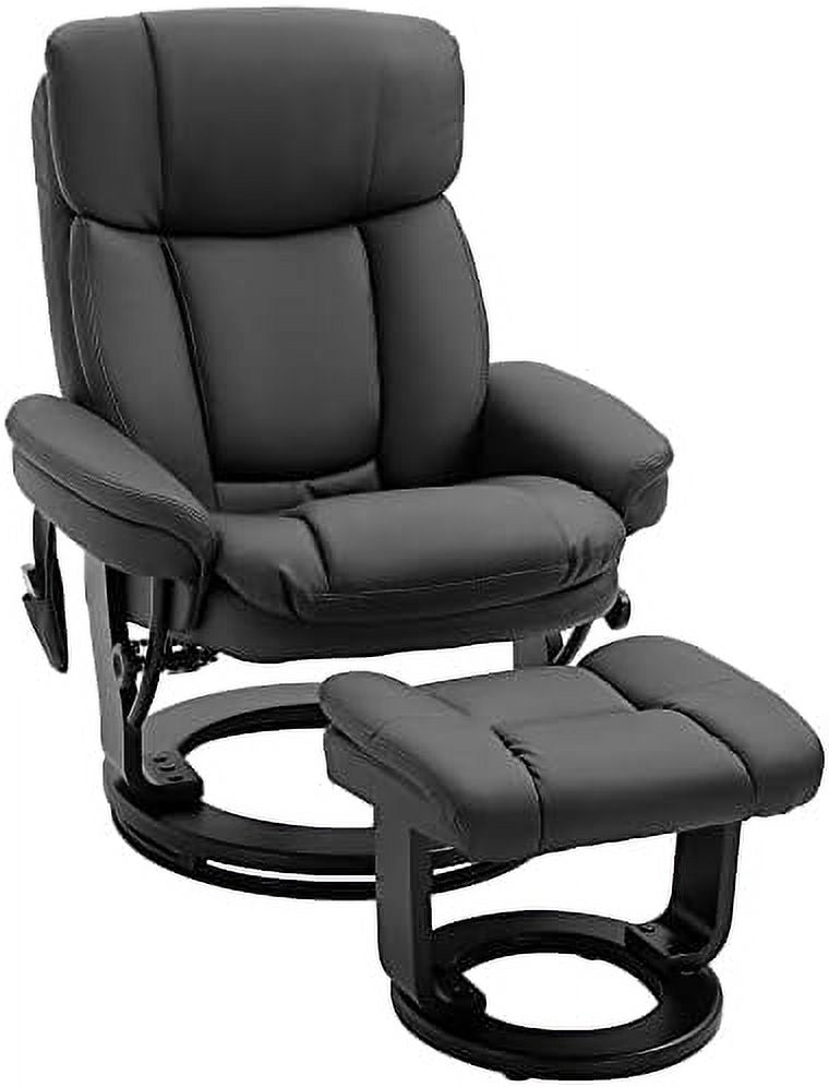 Brown PU Leather Massage Recliner Chair with Ottoman Z655936