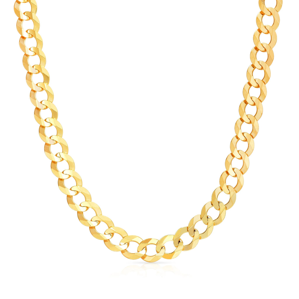 10k Yellow Gold Mens Solid Curb Chain Necklace 10mm C6470