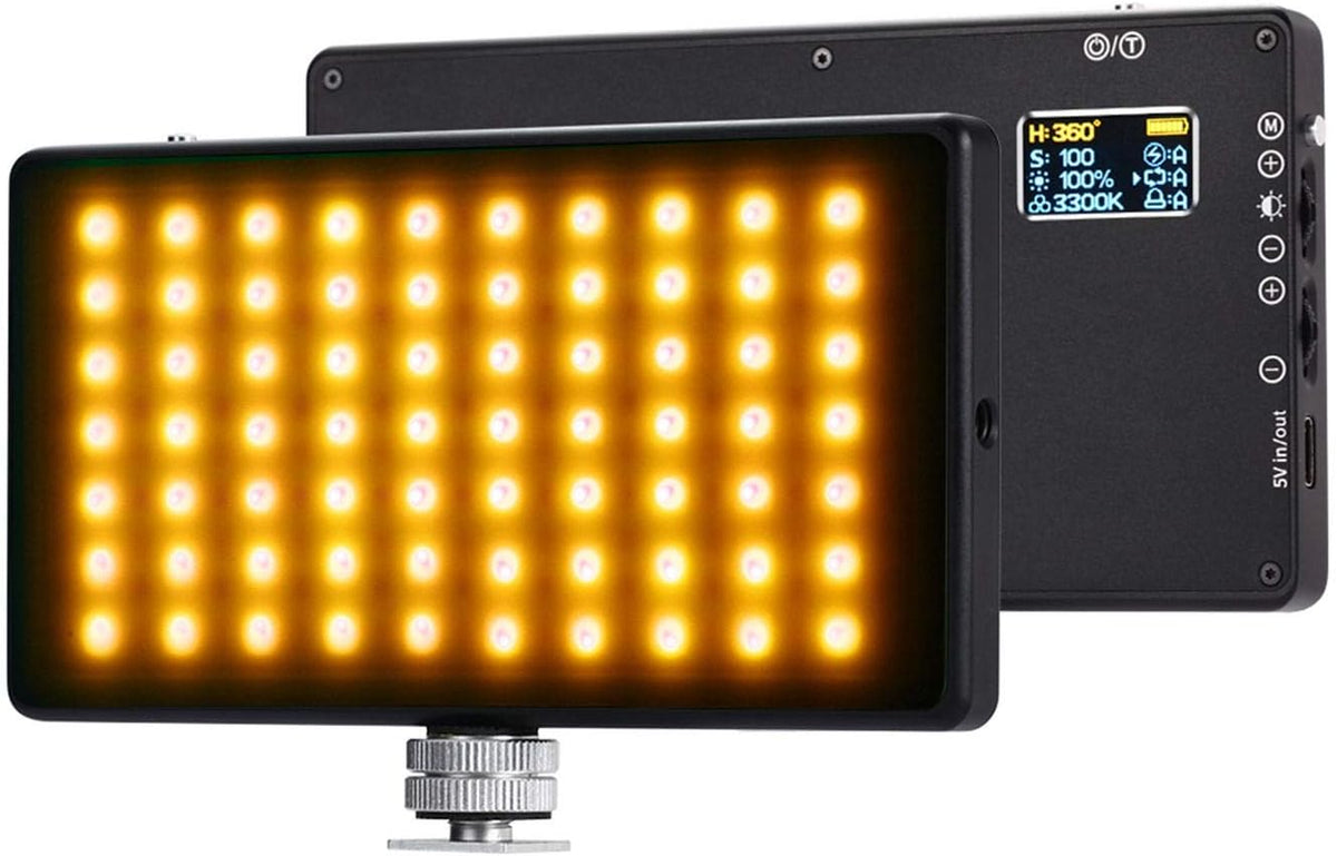 RGB Photography Light with App Control, Magnetic, 360° Full Color, 3200-7500K Adjustable, Stepless Dimming W308