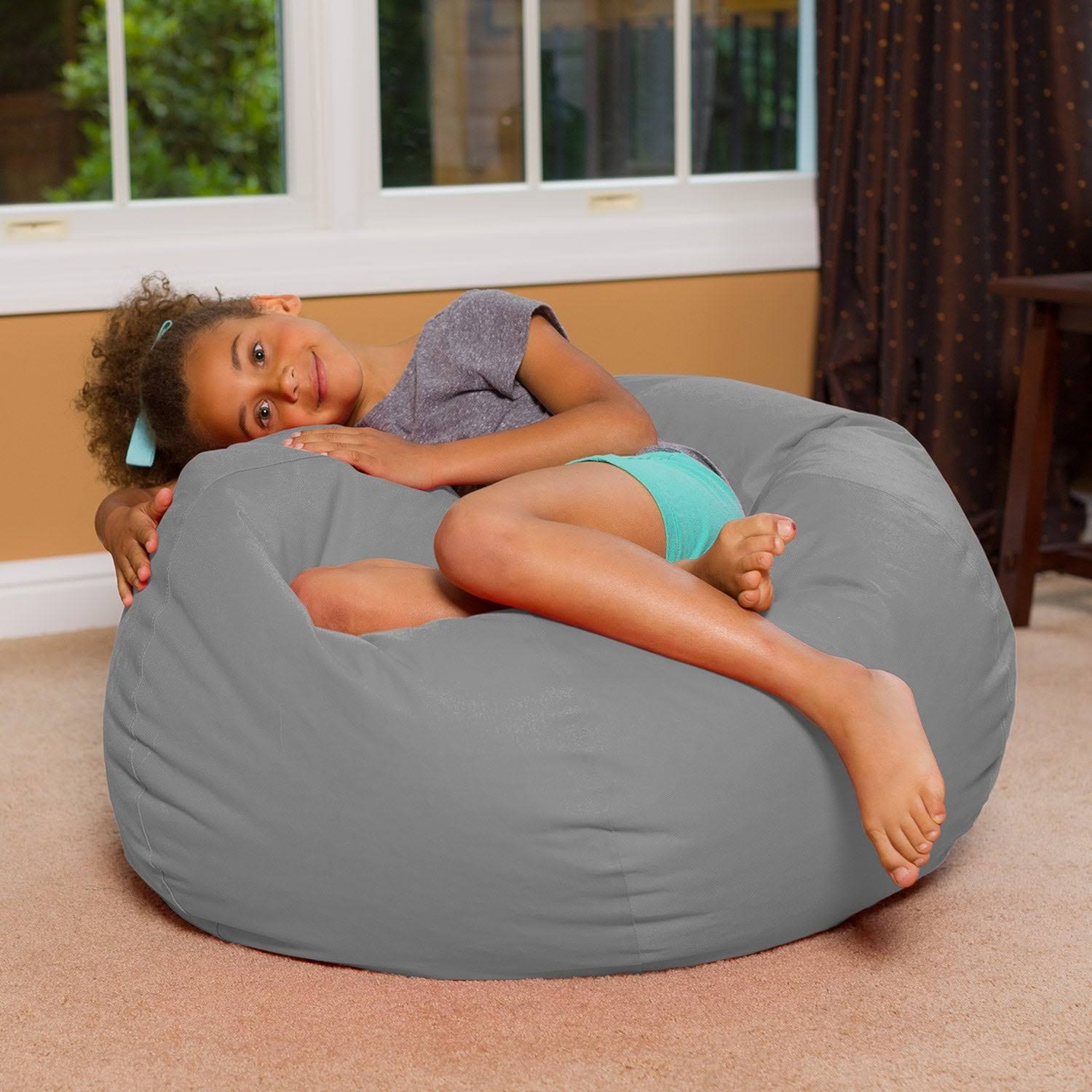Canvas Multi-Colored Hearts Kids Bean Bag Chair G4618