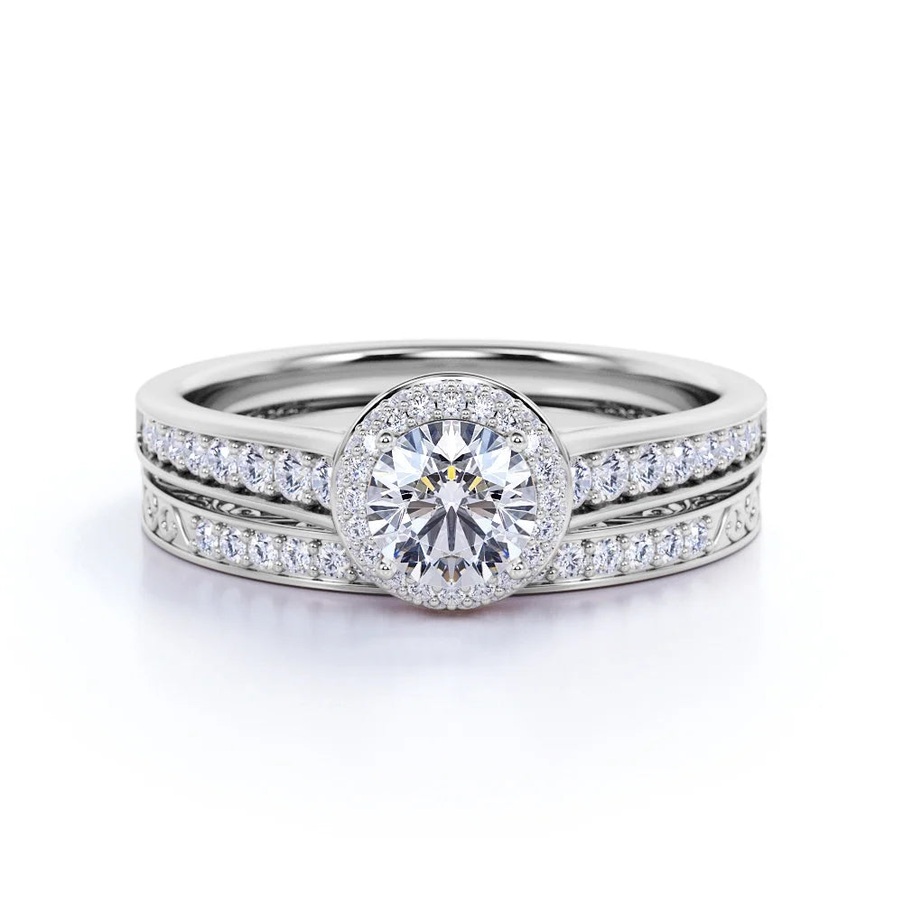 10K White Gold Channel Set Engagement Ring U26654