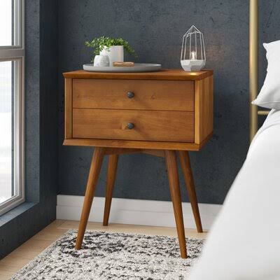 2 Drawer Nightstand Scandinavian Oak I313