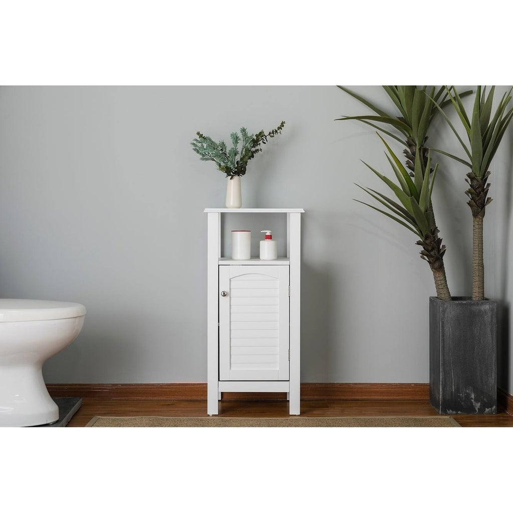 White Open Shelf Floor Cabinet C689097