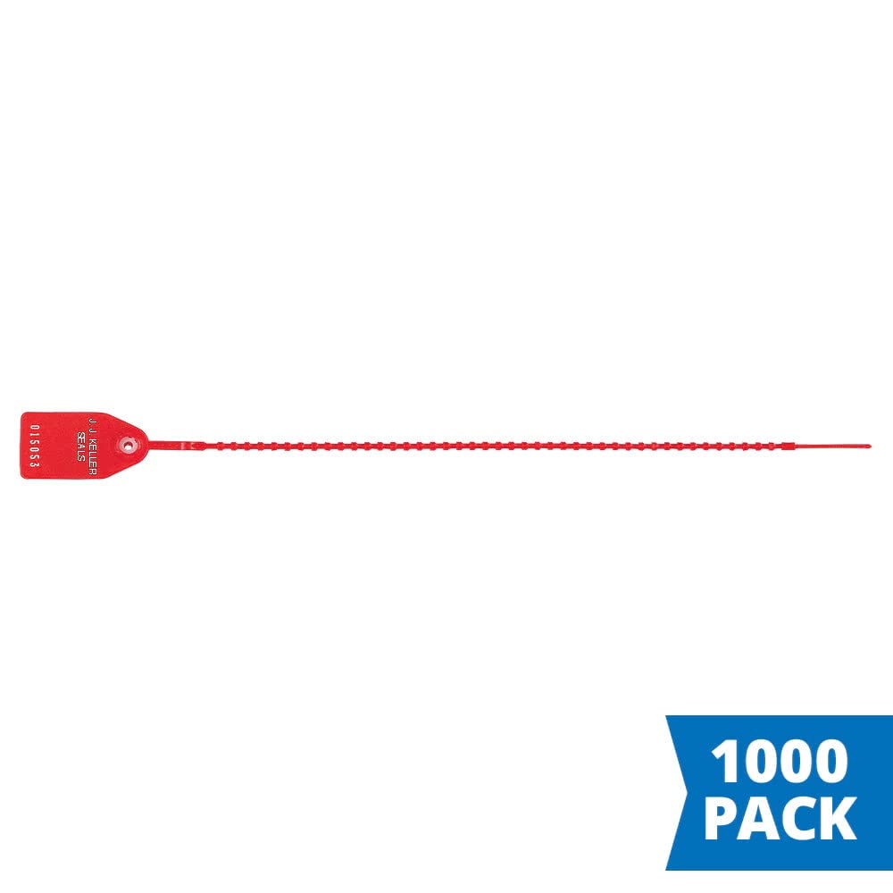 Red Tug Tight Plastic Seal 1000-pk. 15" Heavy-Duty Ribbed Corded Tamper Resistant Trailer Seals M759