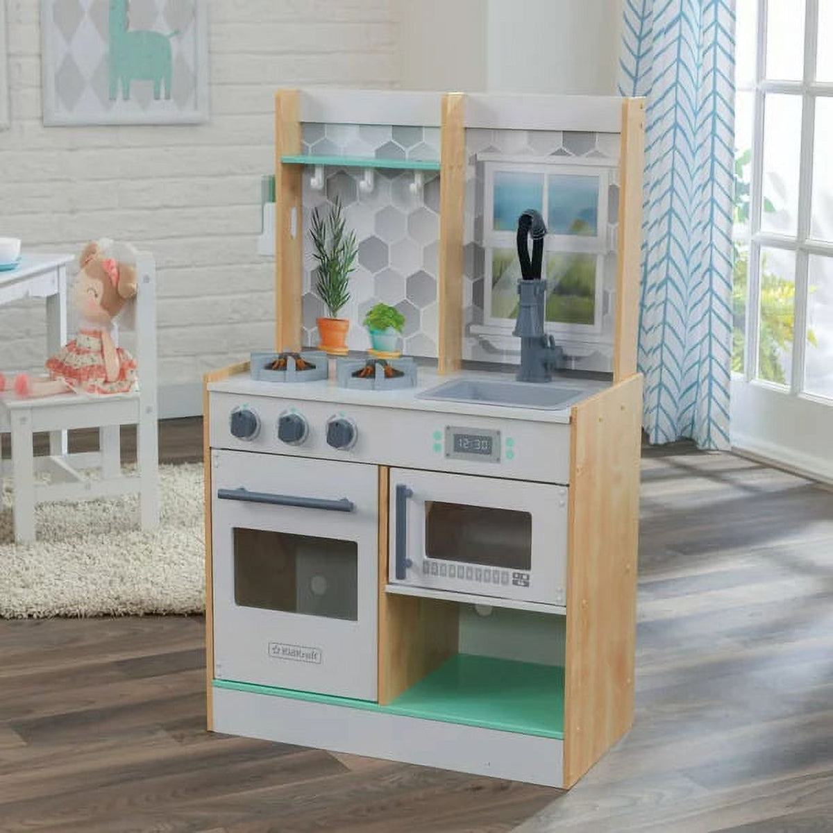 Natural Wooden Play Kitchen with 1 Piece Accessory Play Set R259500