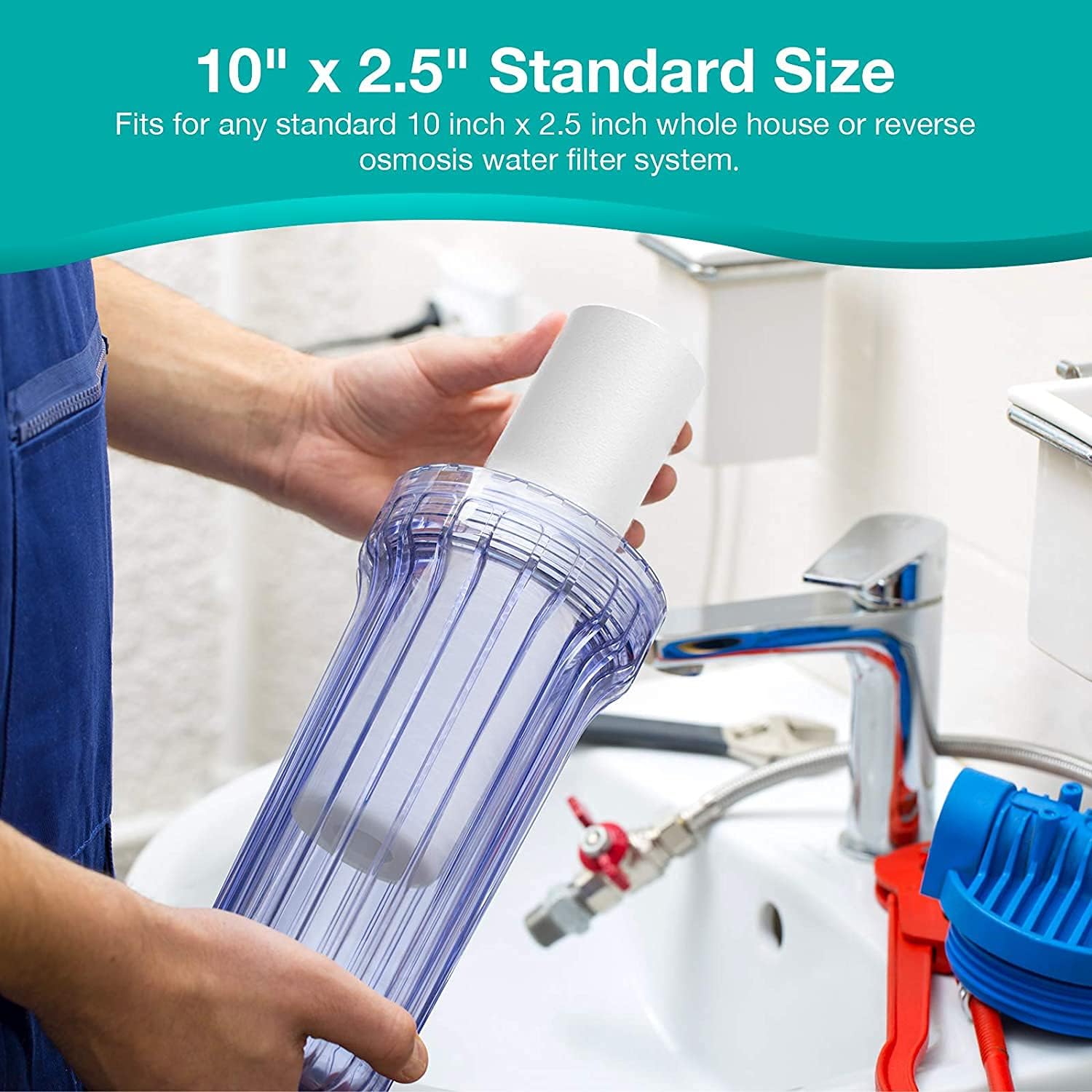10 x 2.5 Whole House Sediment Water Filter Cartridge Replacement, 20-Pack Pack of 2 I497