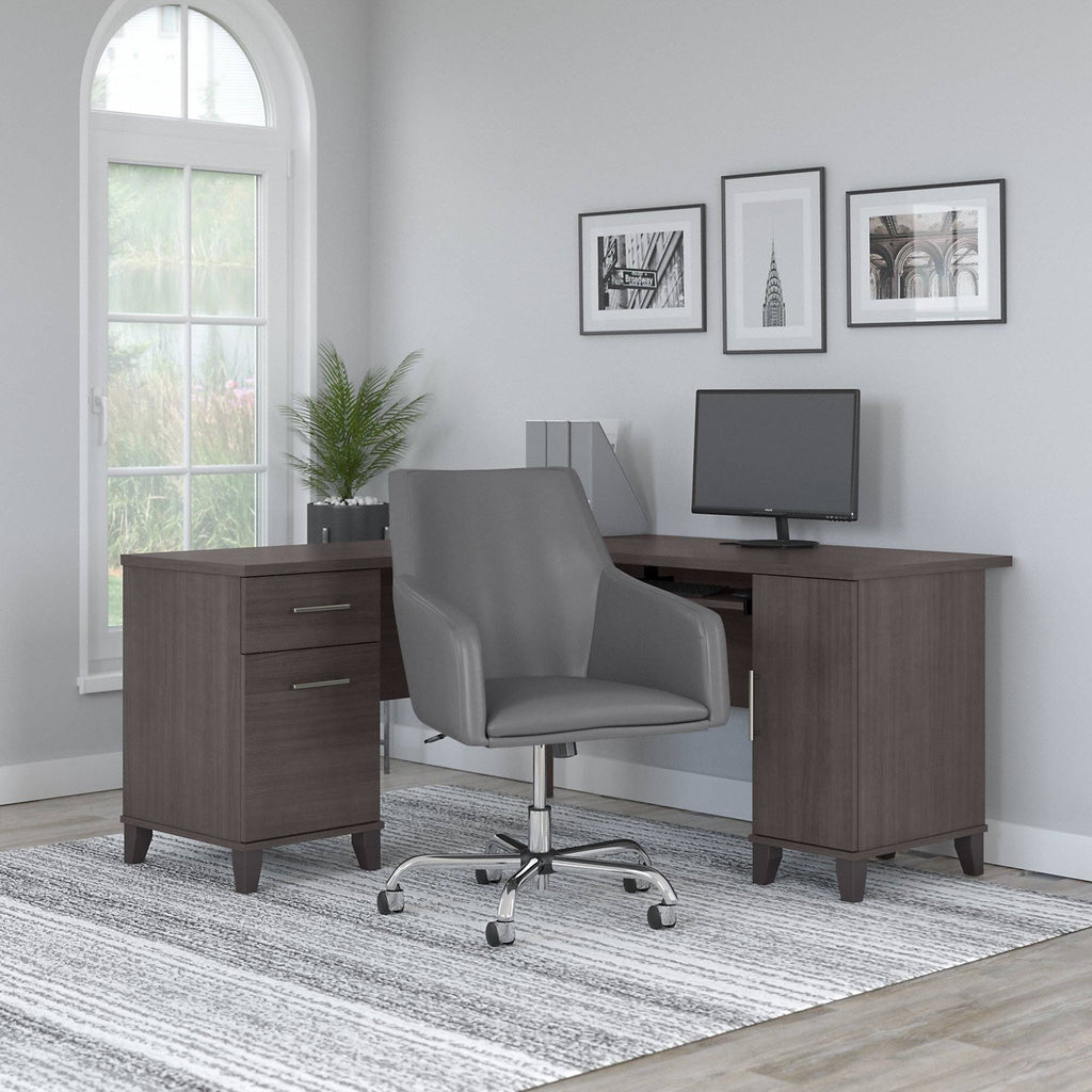 L Shaped Desk and Chair Set in Storm Gray E762693