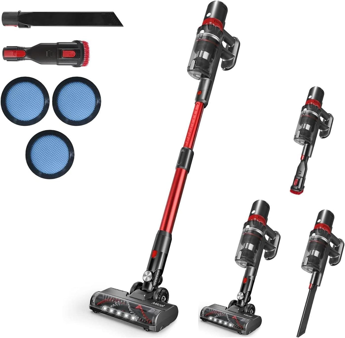 Cordless Vacuum Cleaner, 350W Brushless Motor Stick Vacuum, 45 Minutes Runtime Detachable Battery, 4 in 1 Handheld Lightweight Vacuum F88550