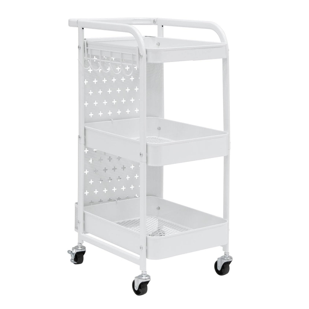 White 3-Tier Metal Utility Cart V739329
