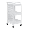 White 3-Tier Metal Utility Cart V739329