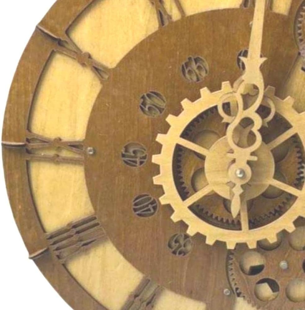 15 Inch Industrial Wall Clock with Moving Gears Q242127