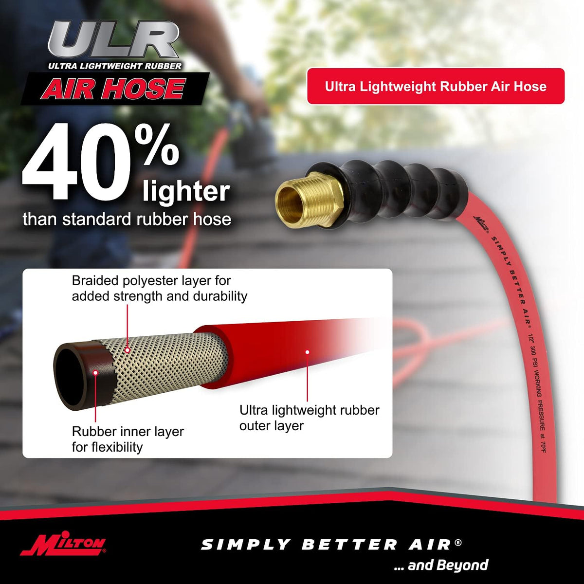 50 ft. x 1/2 ID Ultra Lightweight Rubber Air Hose G44796