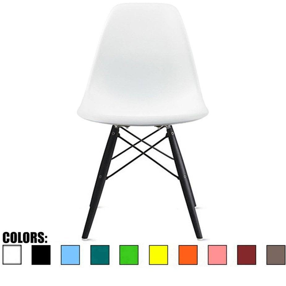 Red Plastic Eiffel Dining Chair with Wood Wire Legs X45321