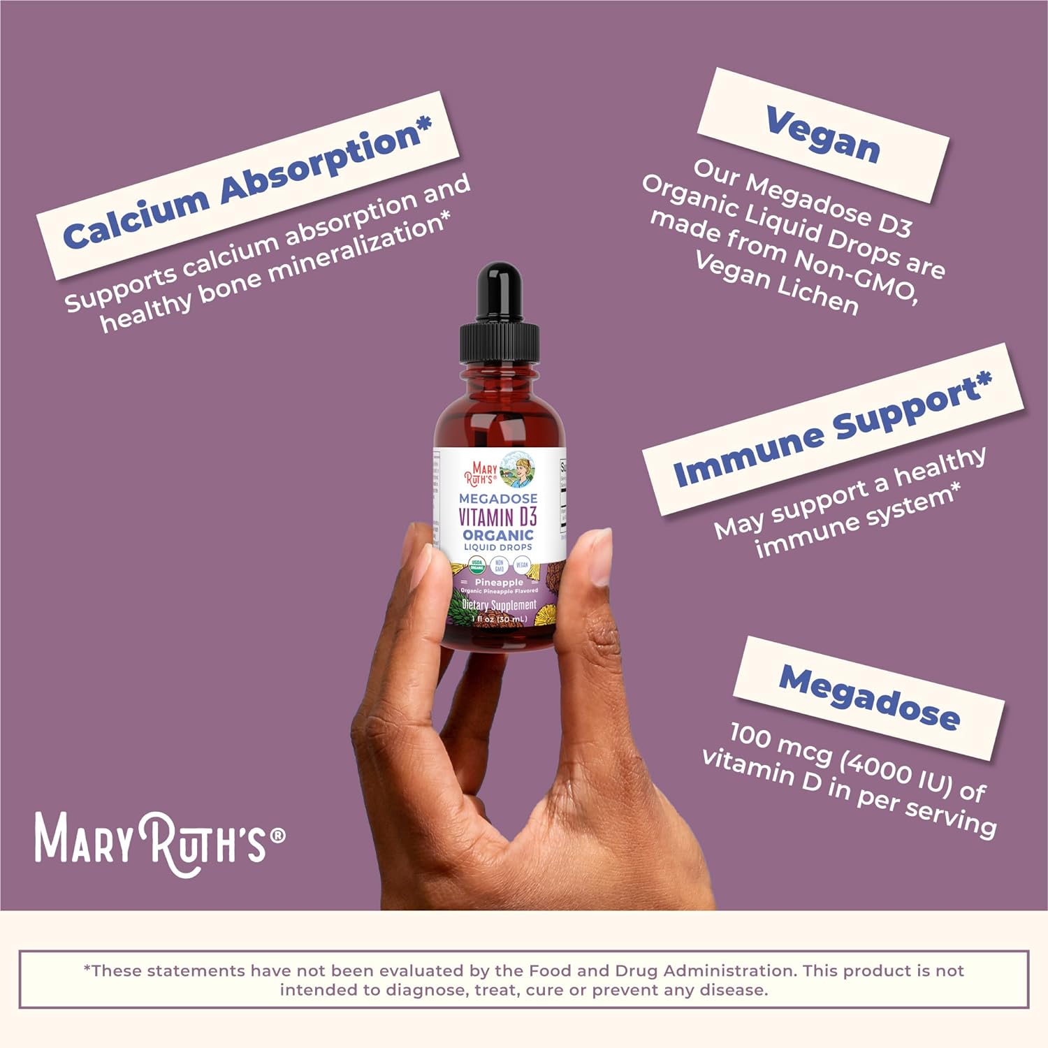 Vitamin D3 Organic Liquid Drops 30 mL V133
