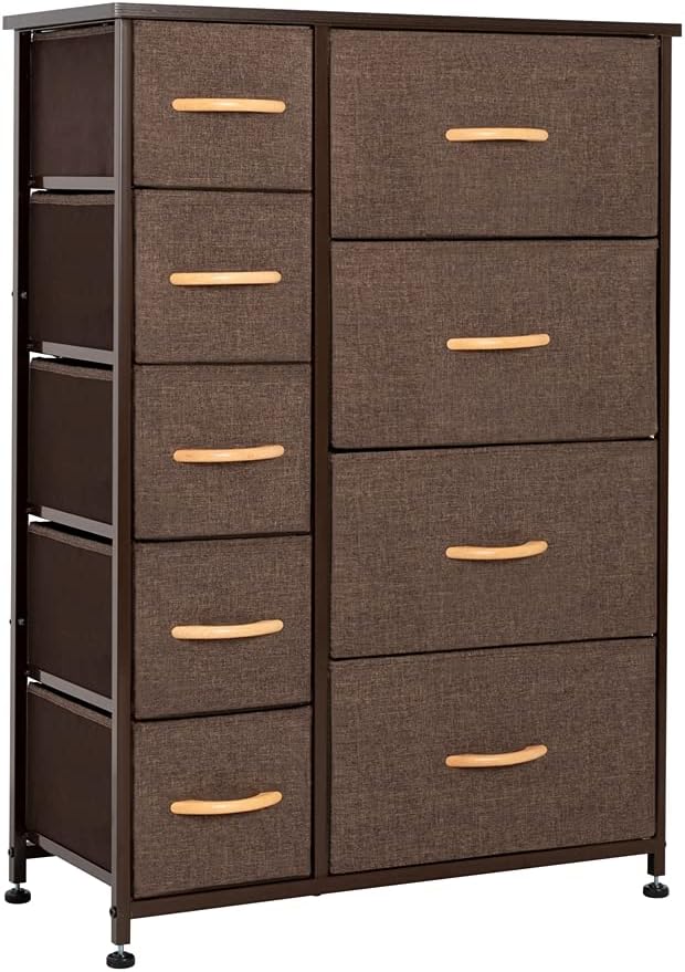 9 Drawers Vertical Dresser Storage Tower with Fabric Bins S1335