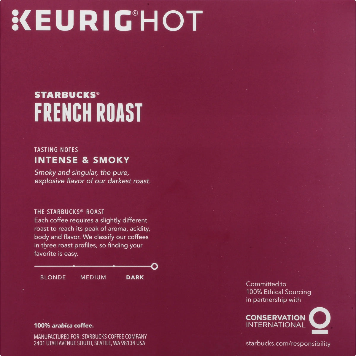 32 CT Dark Roast Ground Coffee K-Cup Pods Z66968