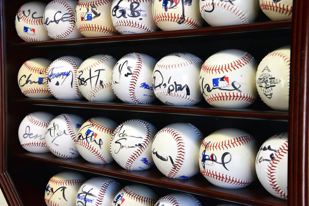 Cherry Baseball Ball Display Case Cabinet K780
