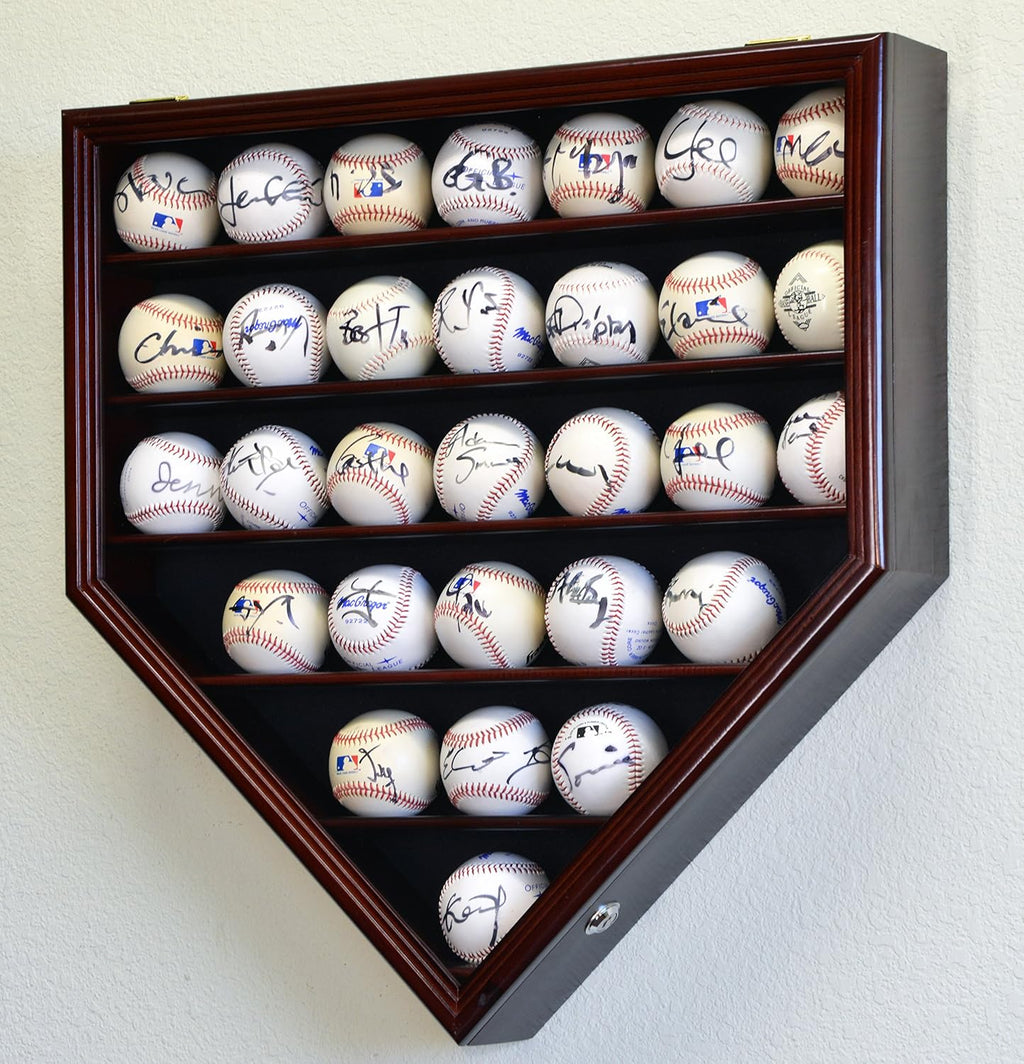Cherry Baseball Ball Display Case Cabinet K780