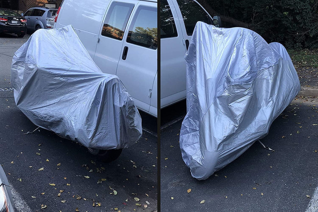 Motorcycle Cover with Reinforced Securing Straps and Storage Bag P8935