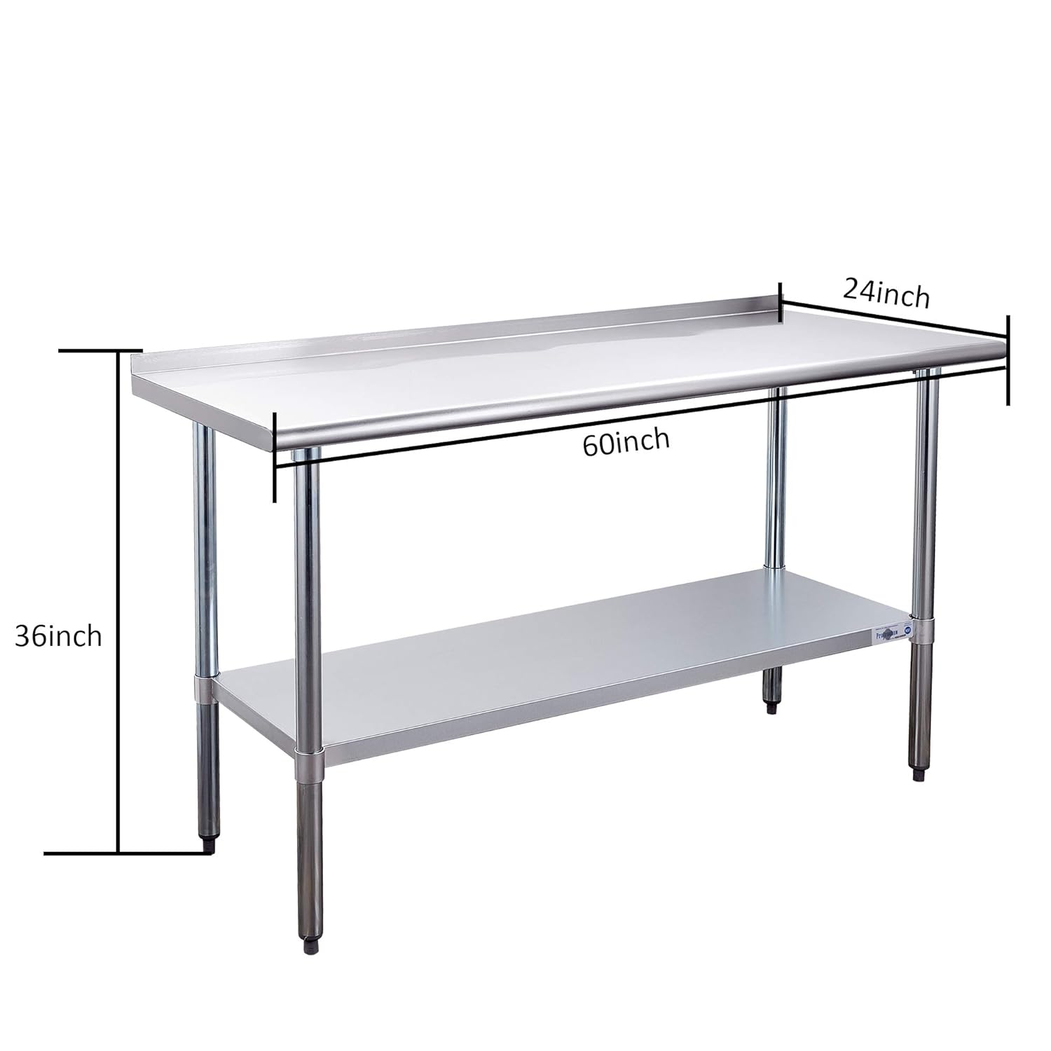 24×60 Inch Stainless Steel Commercial Work Table with Backsplash and Undershelf U733252
