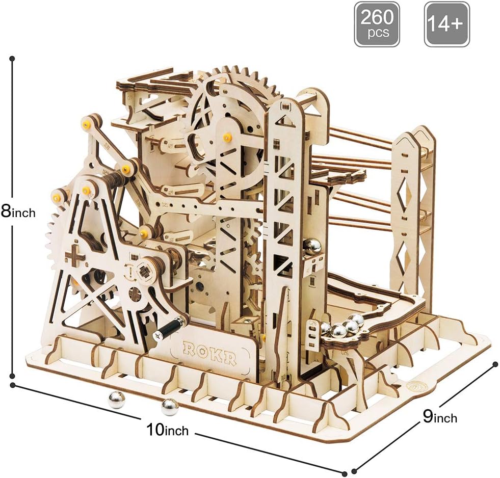 3D Wooden Puzzle Mechanical Gears Marble Run Model Kit E633