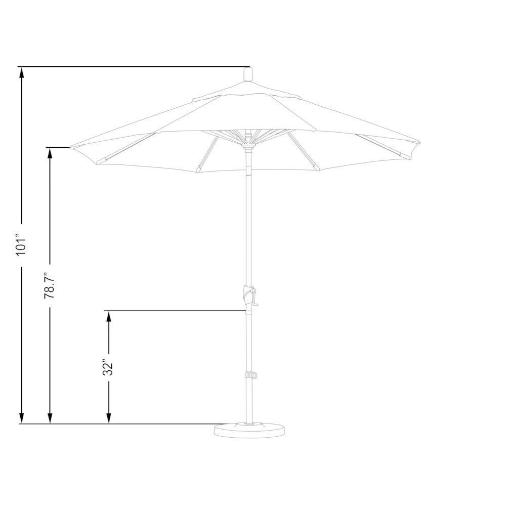9 ft. Aluminum Market Umbrella Push Tilt K24490