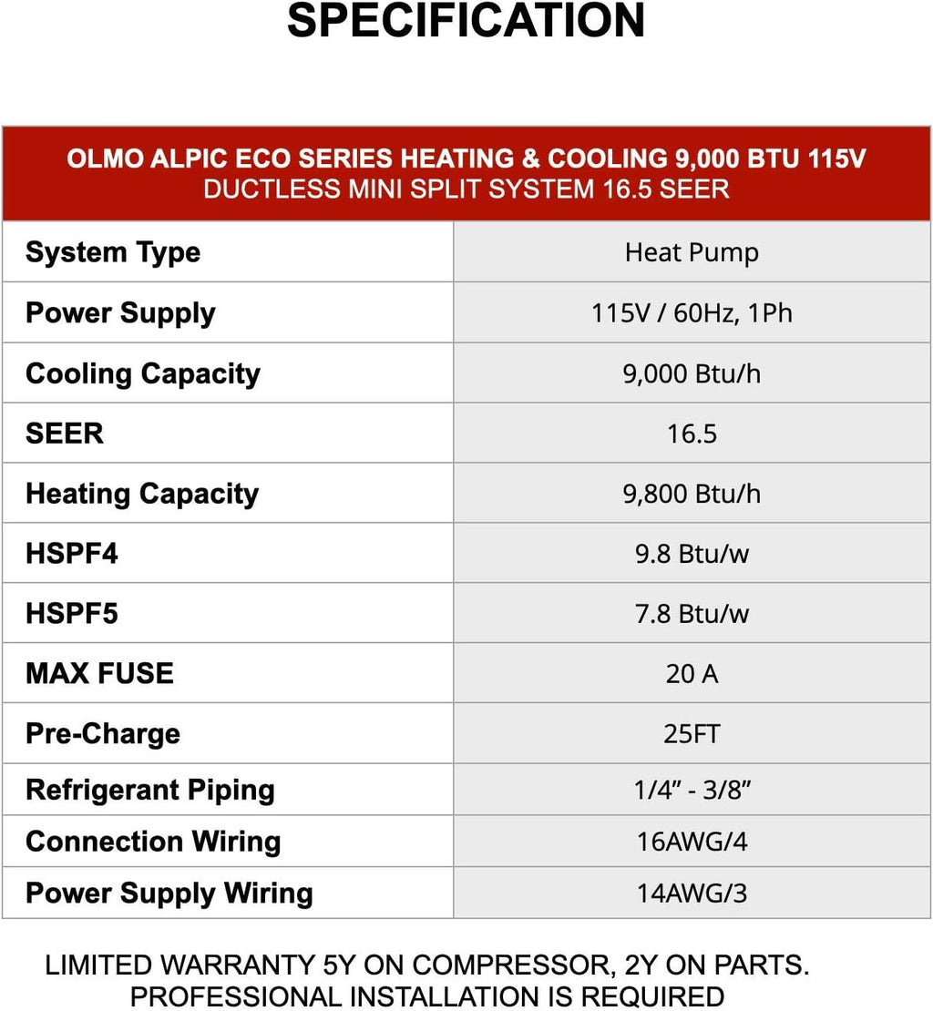 Ductless Mini Split AC/Heating System with Heat Pump Q4058